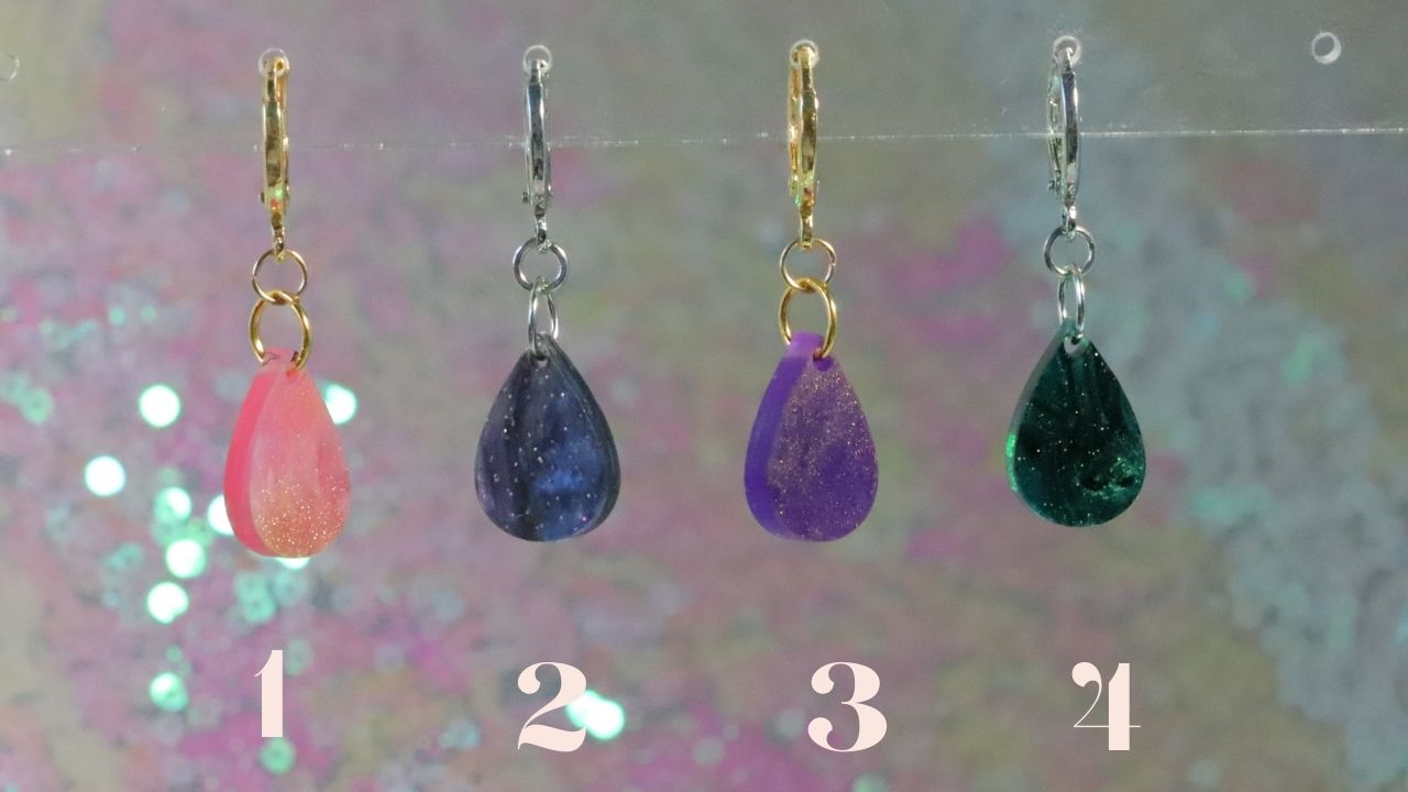 Dainty marbled drop acrylic earrings