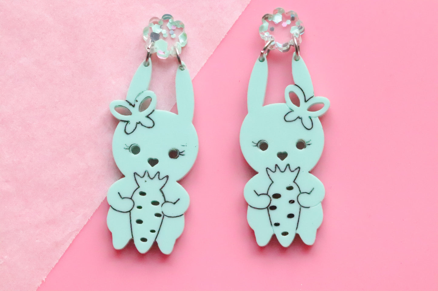 Mint bunny Earrings
