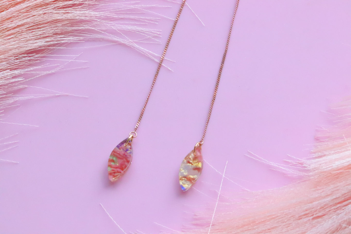 Boucles d'oreilles chaine rose gold