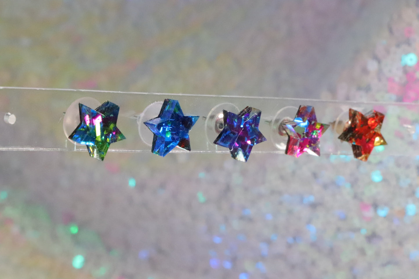 Mini confetti star acrylic earrings