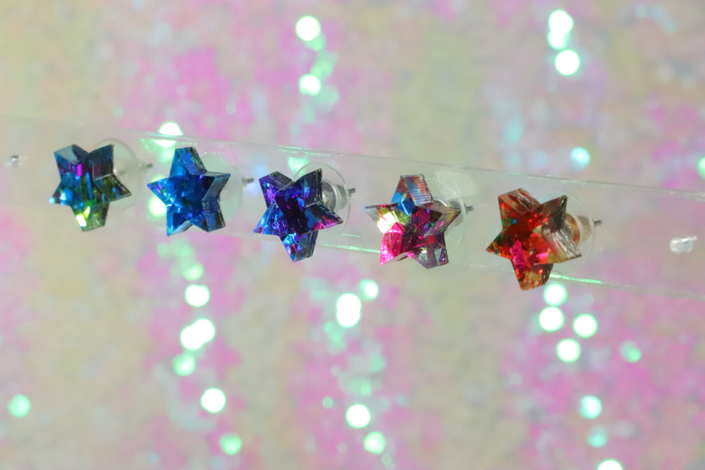 Mini confetti star acrylic earrings