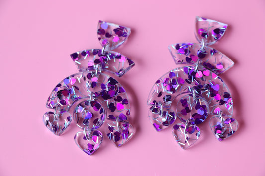 Fontaine coeur violets