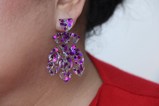 Fontaine coeur violets