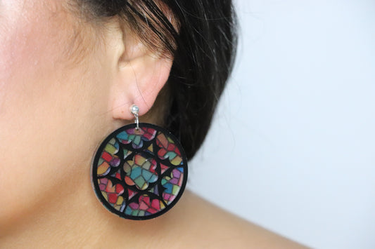 Vitrail 3 (boucles d'oreilles + Collier)