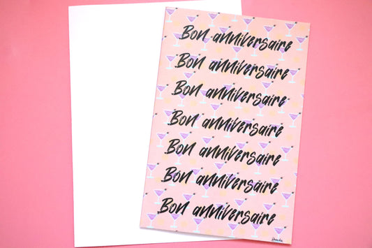 Carte anniversaire avec enveloppe