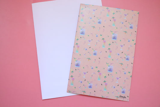 Carte imprimée Cocktail sans texte avec enveloppe