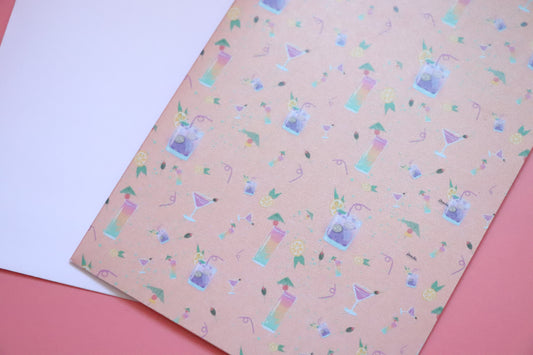 Carte imprimée Cocktail sans texte avec enveloppe