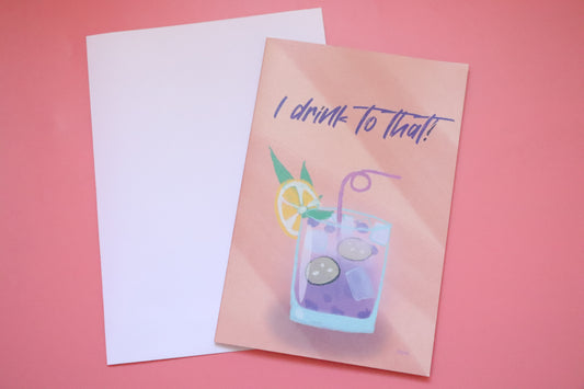 Carte Cocktail I drink to that avec enveloppe