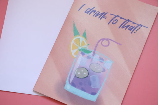 Carte Cocktail I drink to that avec enveloppe