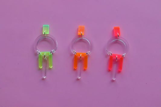 Clear neon Earrings
