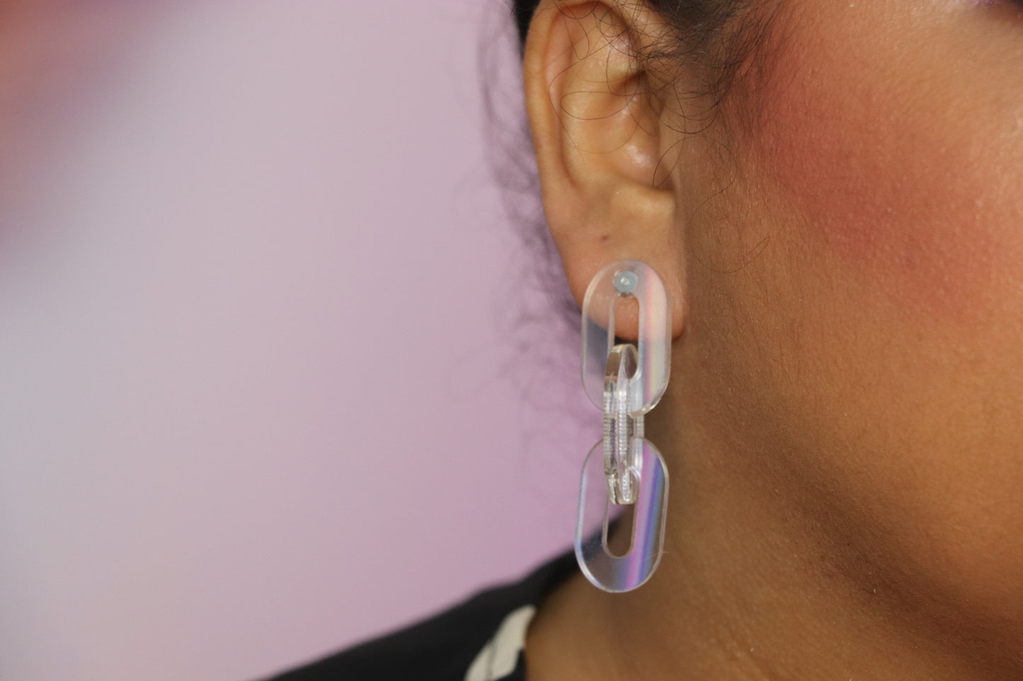CD iridescent chain Earrings