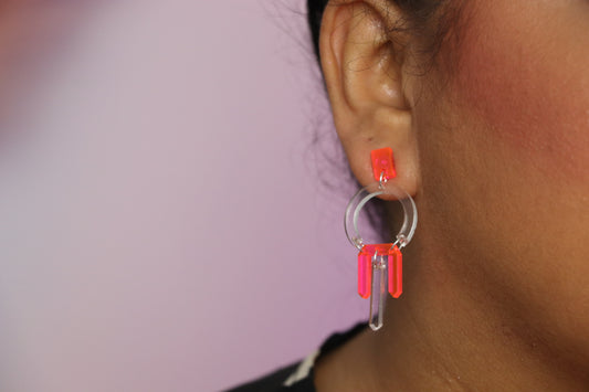 Clear neon Earrings