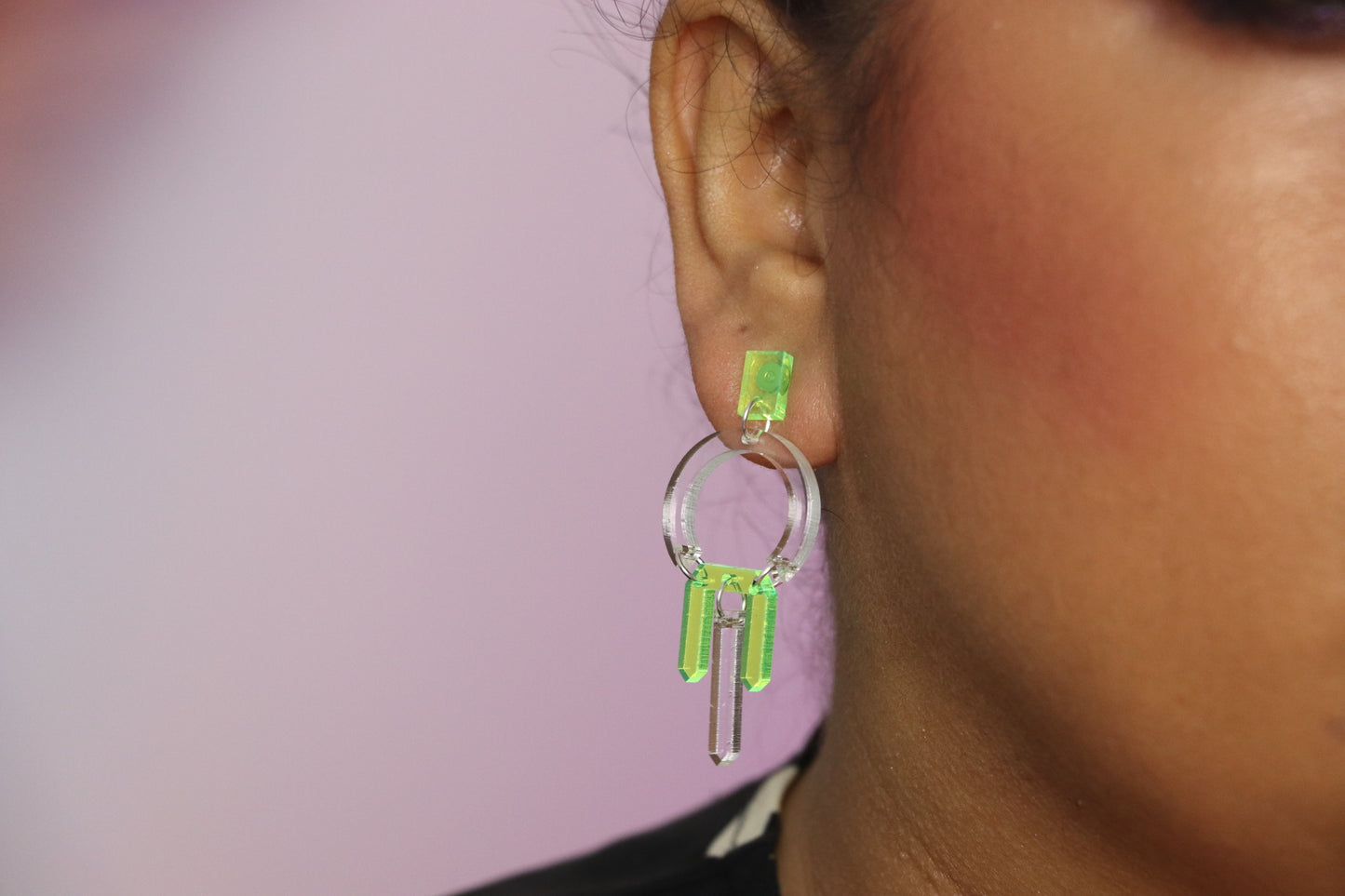 Clear neon Earrings