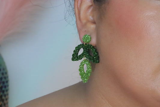 Gradient leaf earrings