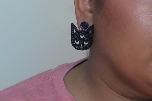 Black cat face Earrings