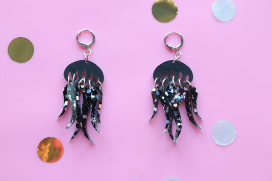 Jelly Fish Noir Earrings