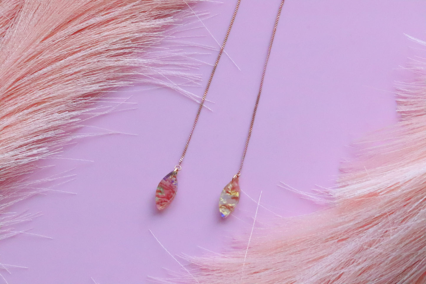 Boucles d'oreilles chaine rose gold