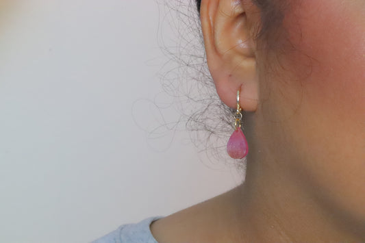 Dainty marbled drop acrylic earrings