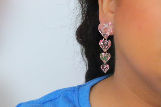 Long Heart Earrings
