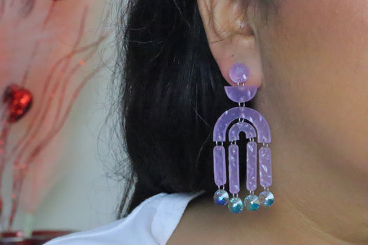 Textured lavander rainbow arches Earrings